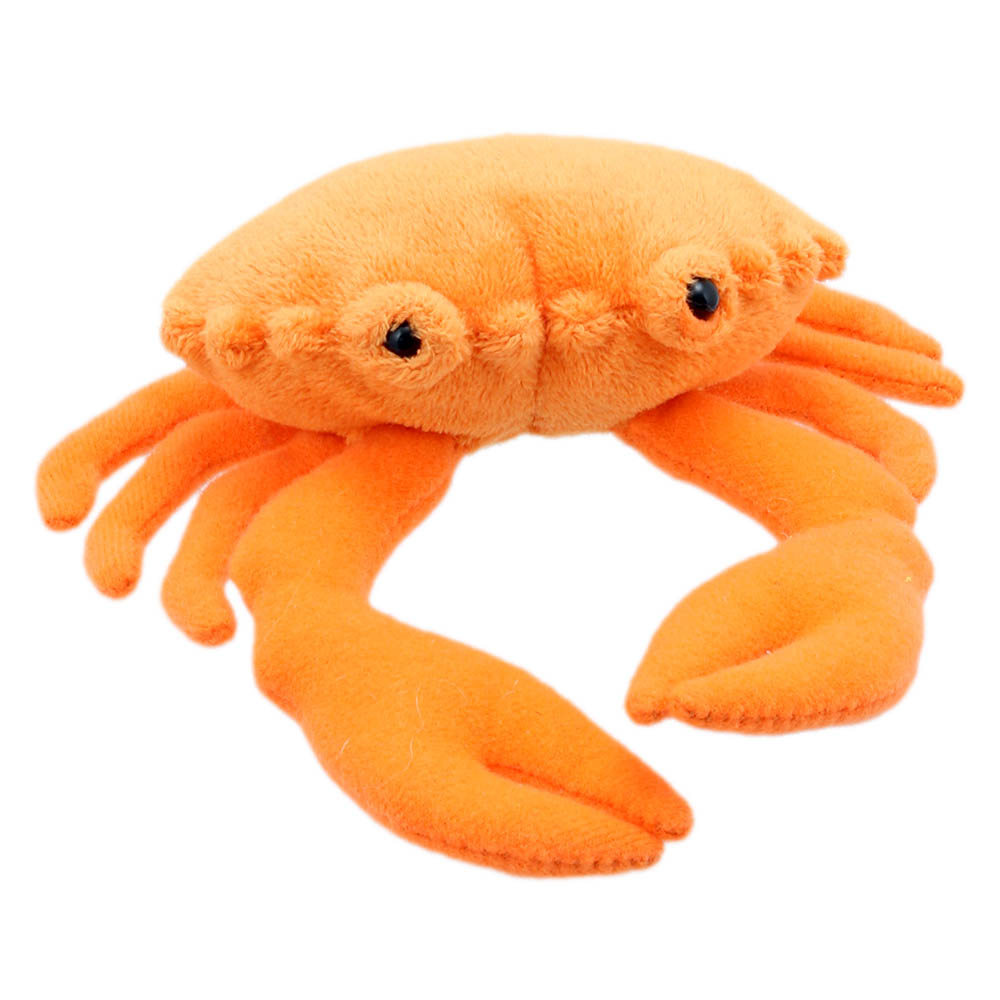 The Puppet Company Fingerpuppe Krabbe, orangefarbene Fingerpuppe mit großen Scheren