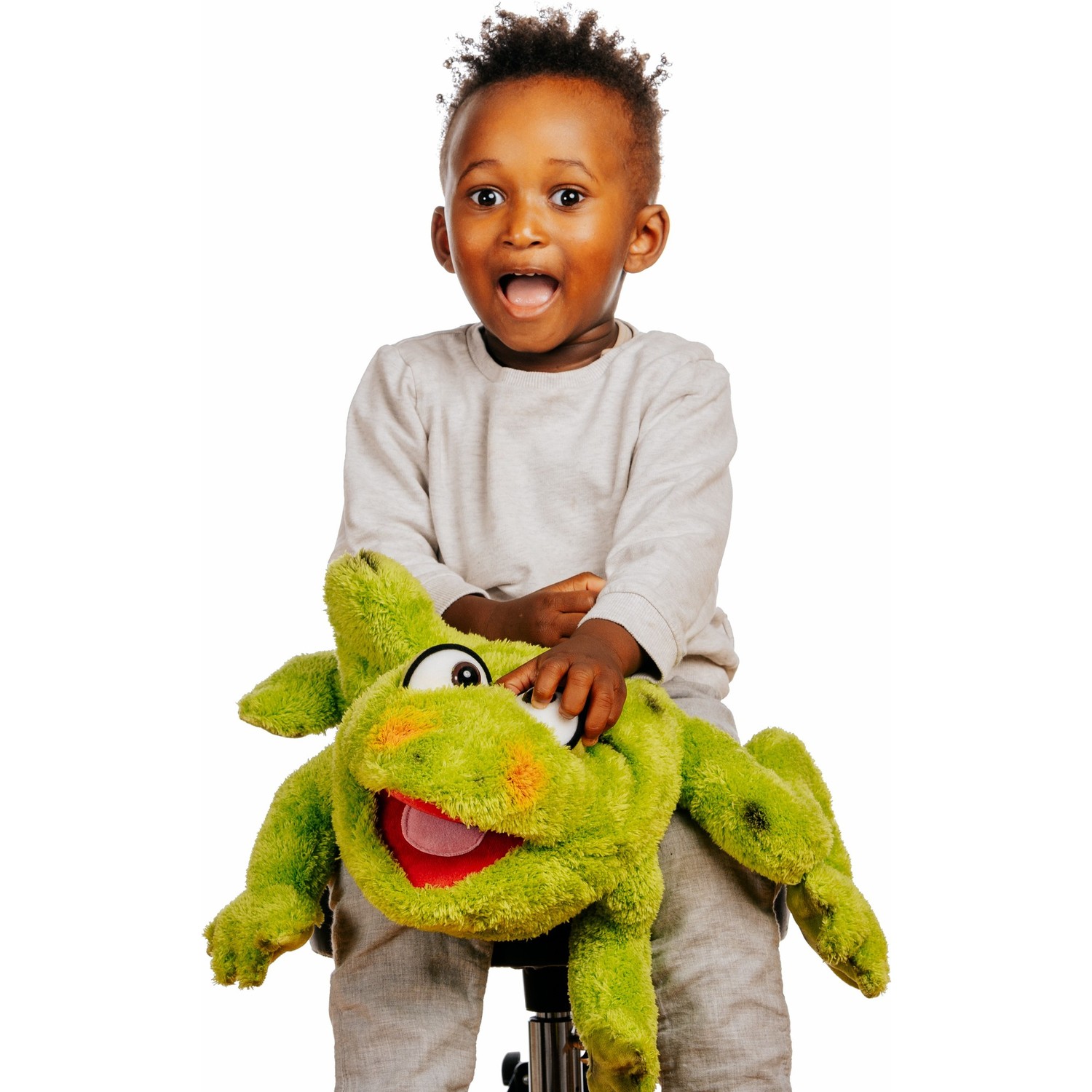Living Puppets Handpuppe Rolf der Frosch - im Spiel mit einem Kind