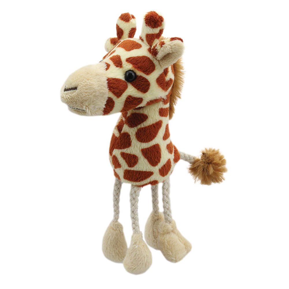 The Puppet Company Fingerpuppe Giraffe, beige-braun geflecktes Tier mit langem Hals und langen Stoffbeinen