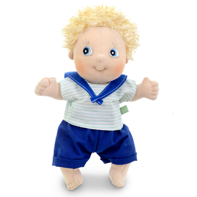 Rubens Cutie doll Adam with blond curls, sailor collar and blue trousers