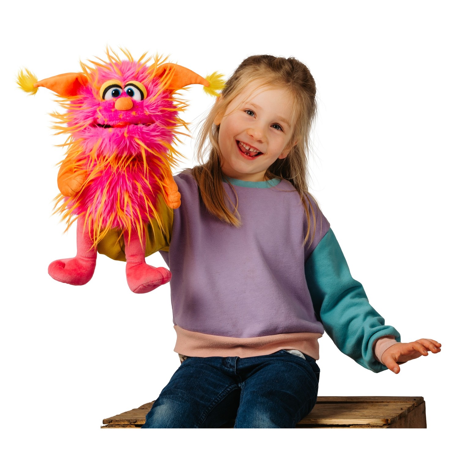 Living Puppets Handpuppe Schmackofatz - Monster to go! - im Spiel mit einem Kind