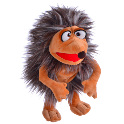 Living Puppets hand puppet Mr Waldmeister the hedgehog with grey spines and orange face