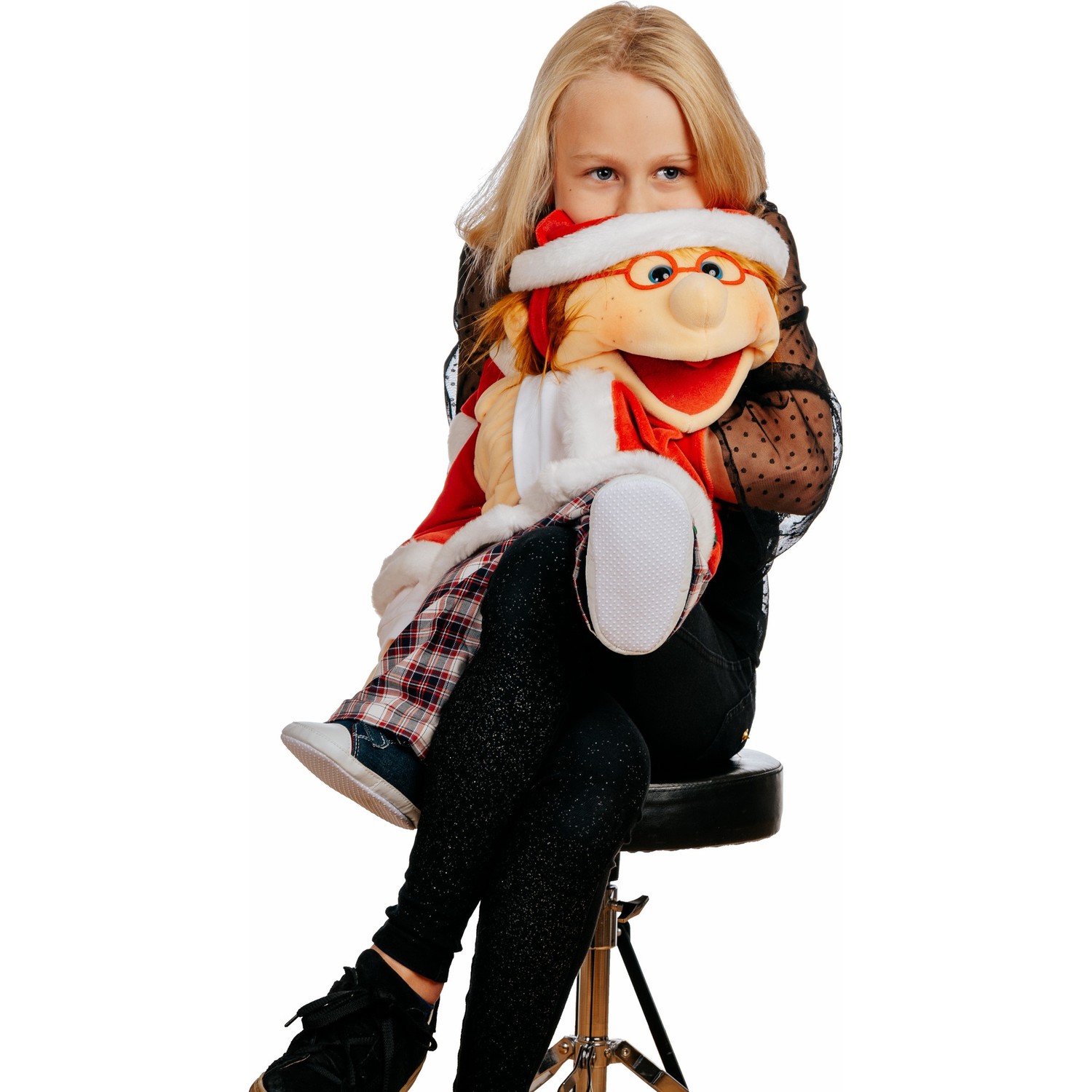 Living Puppets Weihnachtsmann Kleidungsset 2-teilig (für Handpuppen 65 cm) - Anziehbeispiel, Handpuppe nicht im Lieferumfang