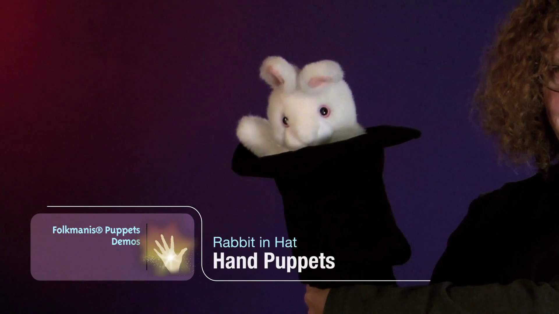 Folkmanis Handpuppe großes Kaninchen im Zylinder Demo