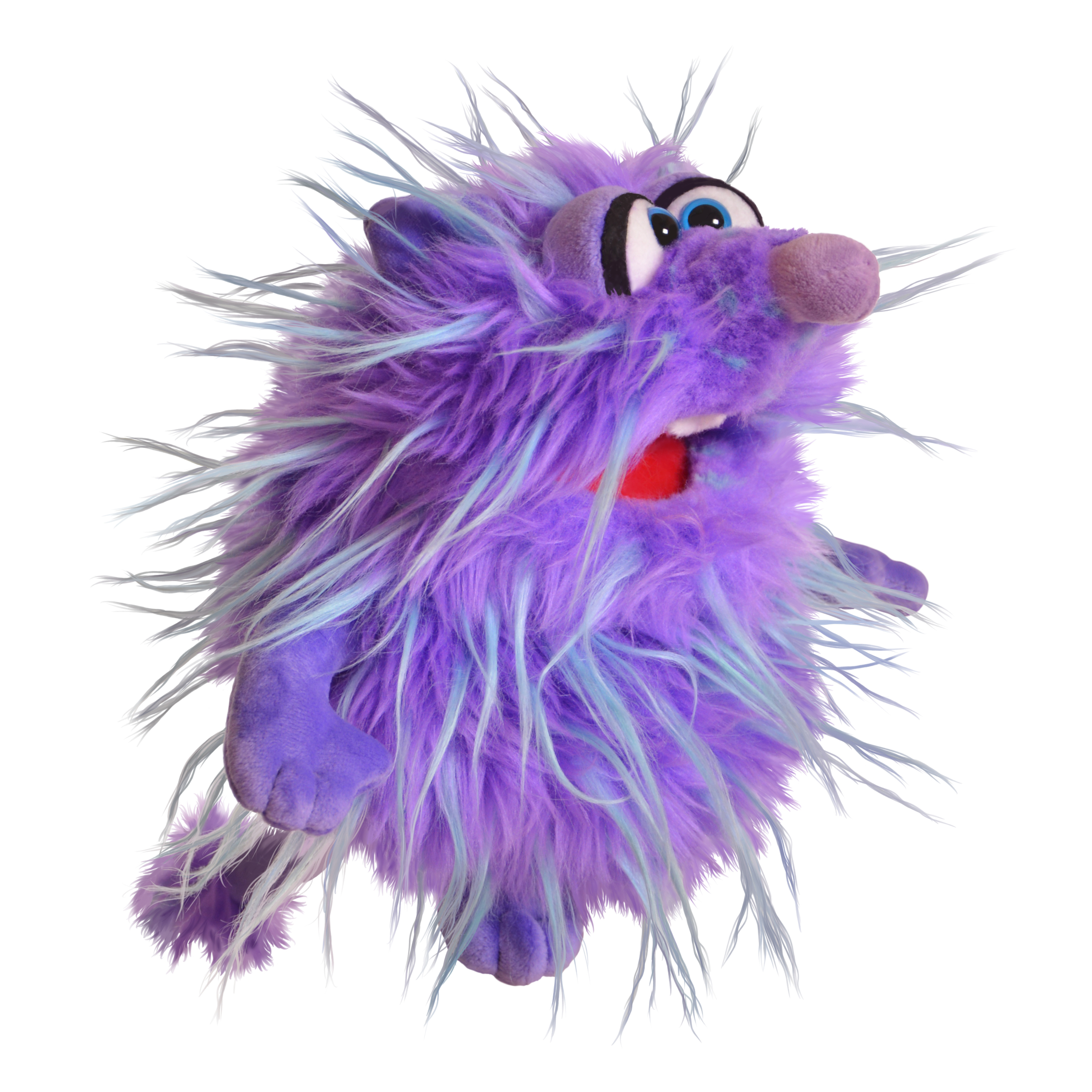 Living Puppets hand puppet Babbel from the Monster to go series: purple shaggy fur with blue strands