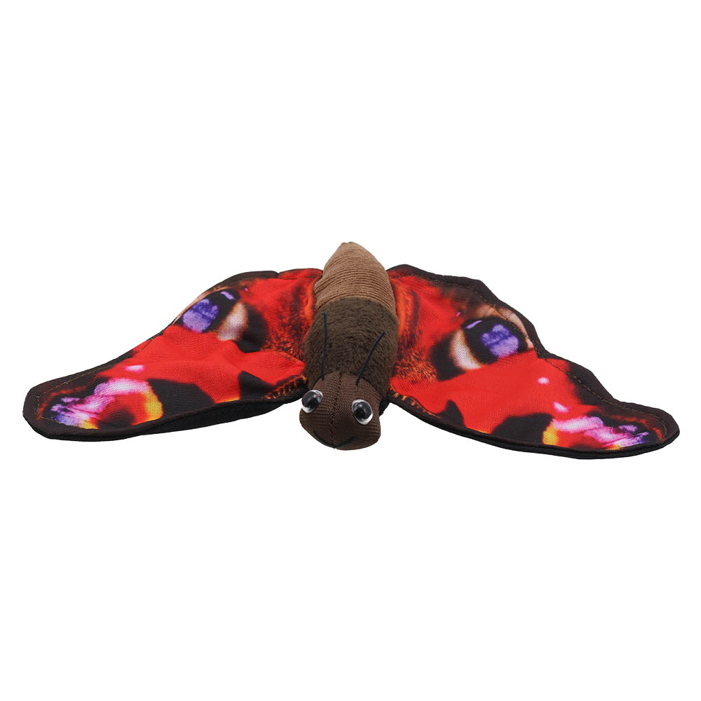 The Puppet Company finger puppet butterfly, peacock butterfly with spread wings, front view