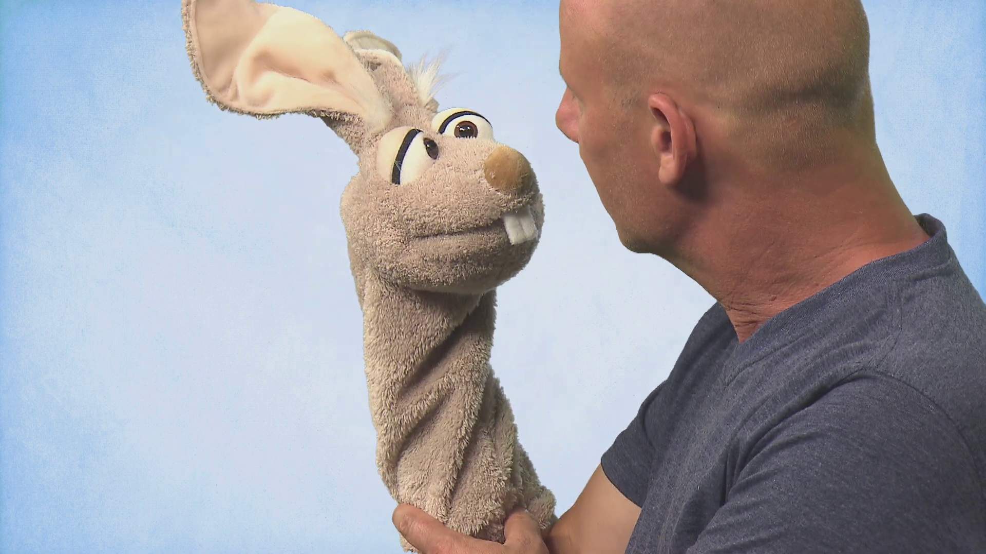 Living Puppets Strumpfhandpuppe Hase Mampfred - Quasselwurm Demo