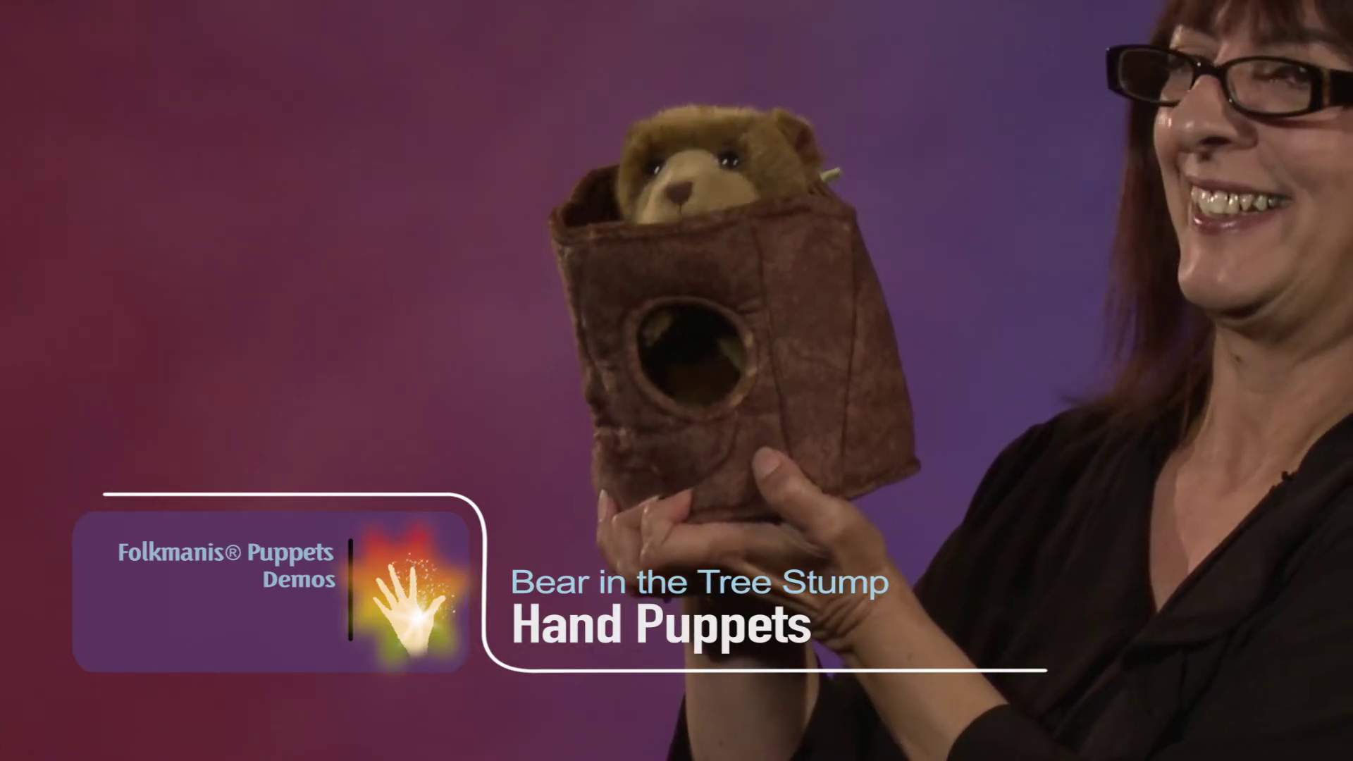 Folkmanis Handpuppe Bär im Baumstumpf Demo