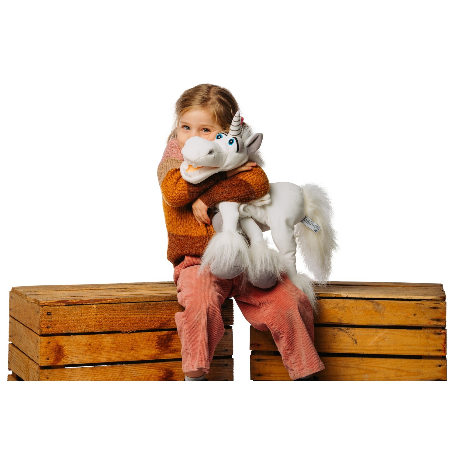 Living Puppets Handpuppe Elke das Einhorn - im Spiel mit einem Kind