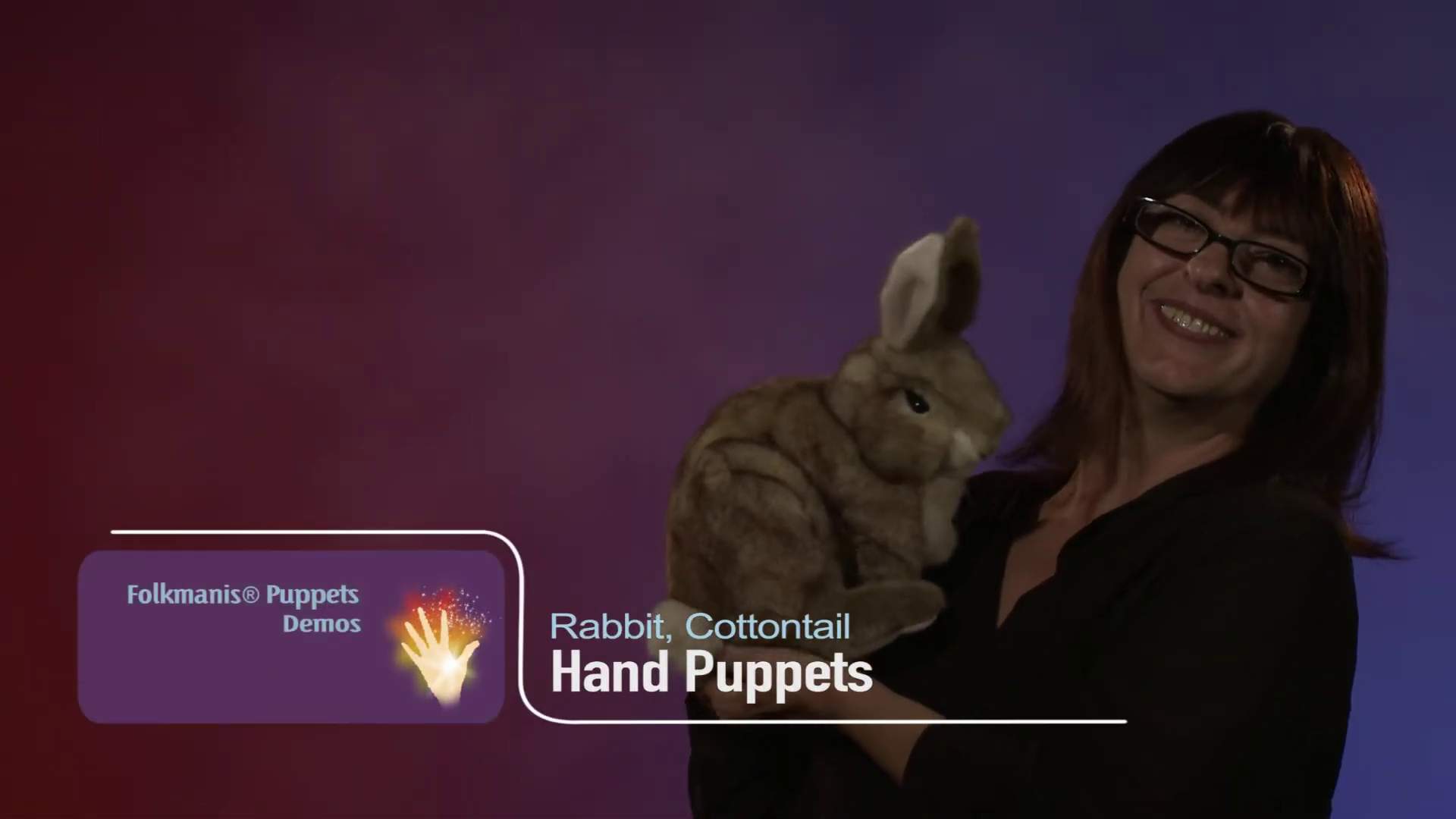 Folkmanis Handpuppe Baumwollschwanz-Kaninchen Demo