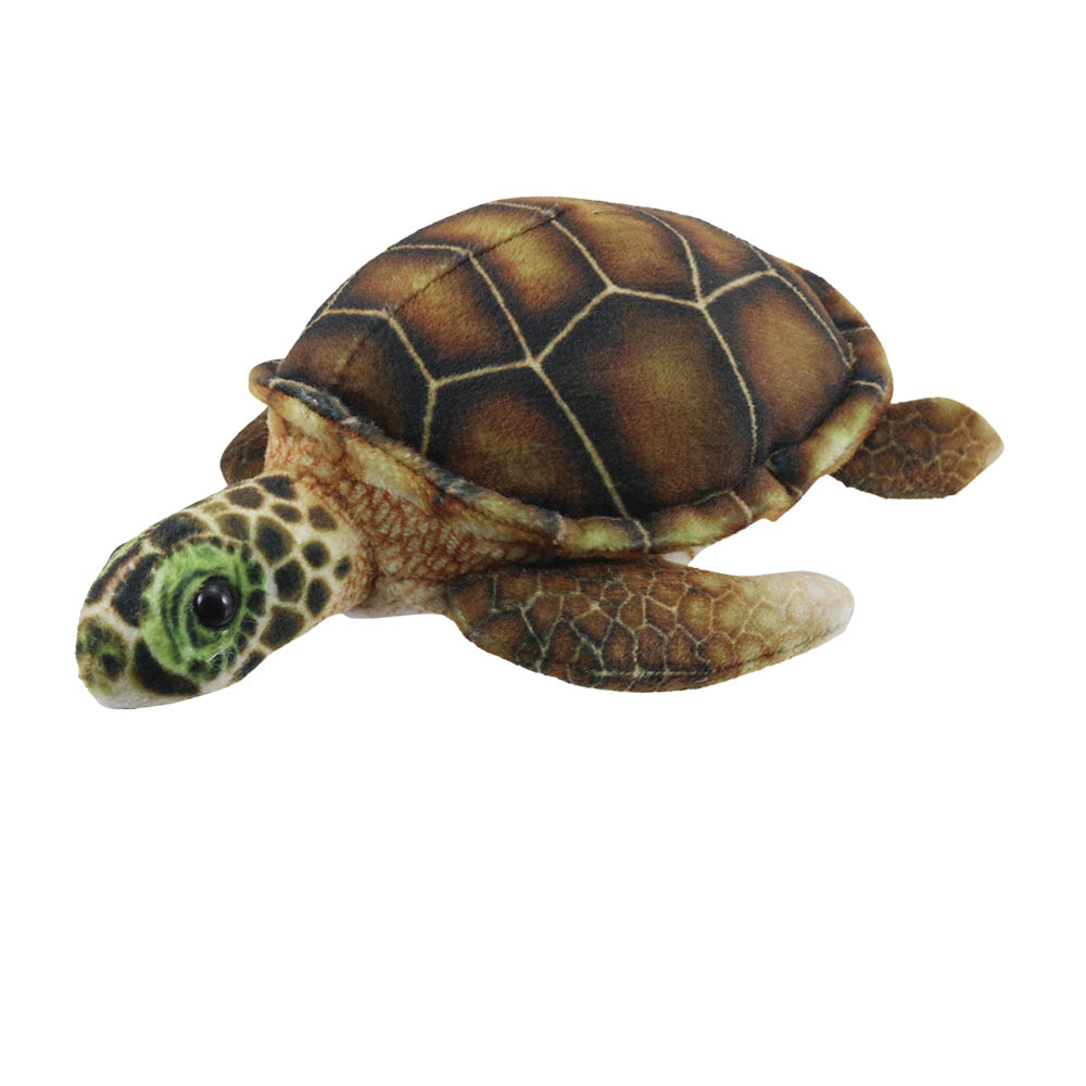 The Puppet Company Fingerpuppe Schildkröte, realistisch gemusterter brauner Panzer, Little Creatures