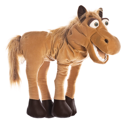 Living Puppets hand puppet Helge the horse in light brown with light mane and dark hooves