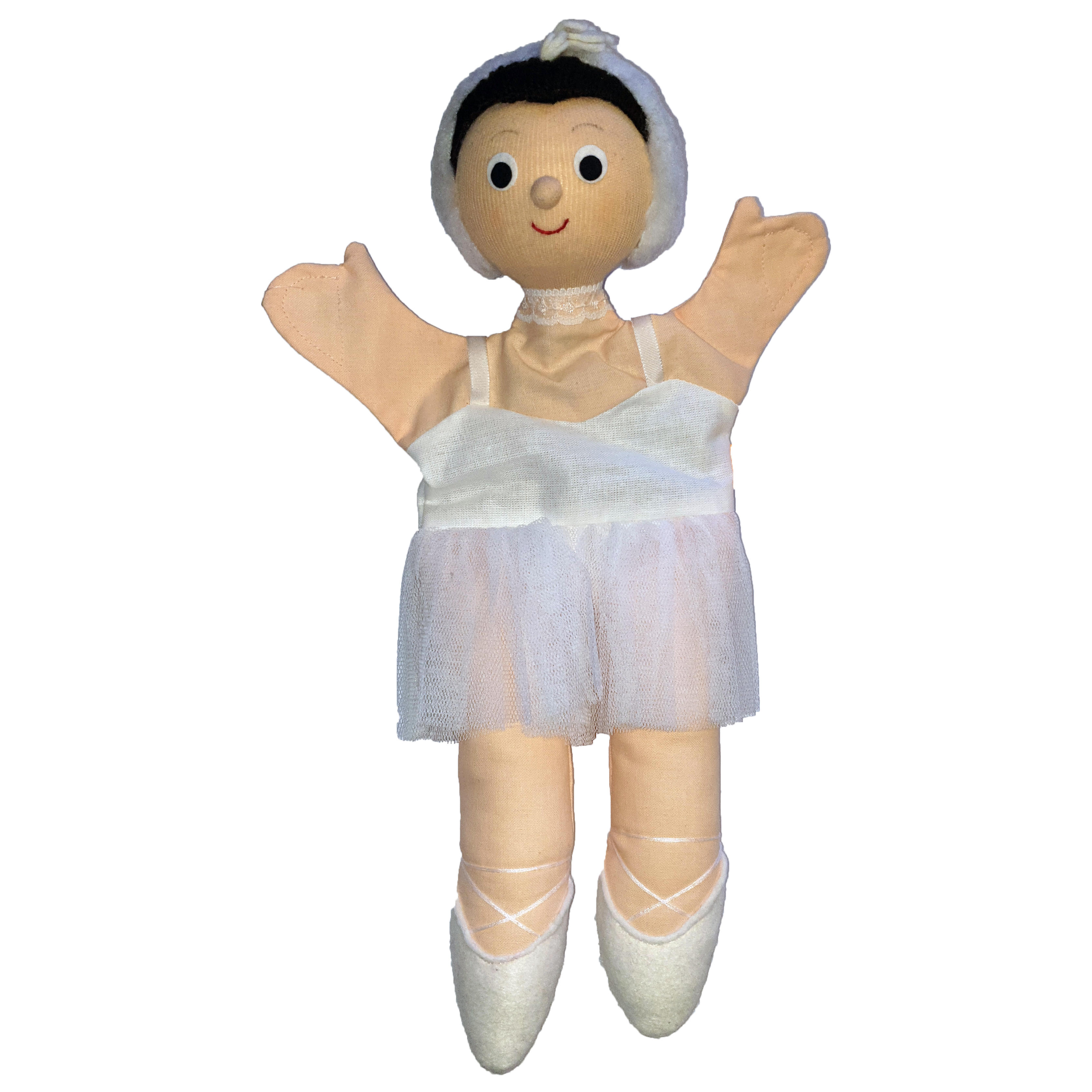 Kasperlepuppe Ballerina weiß klein Handpuppe - munabo