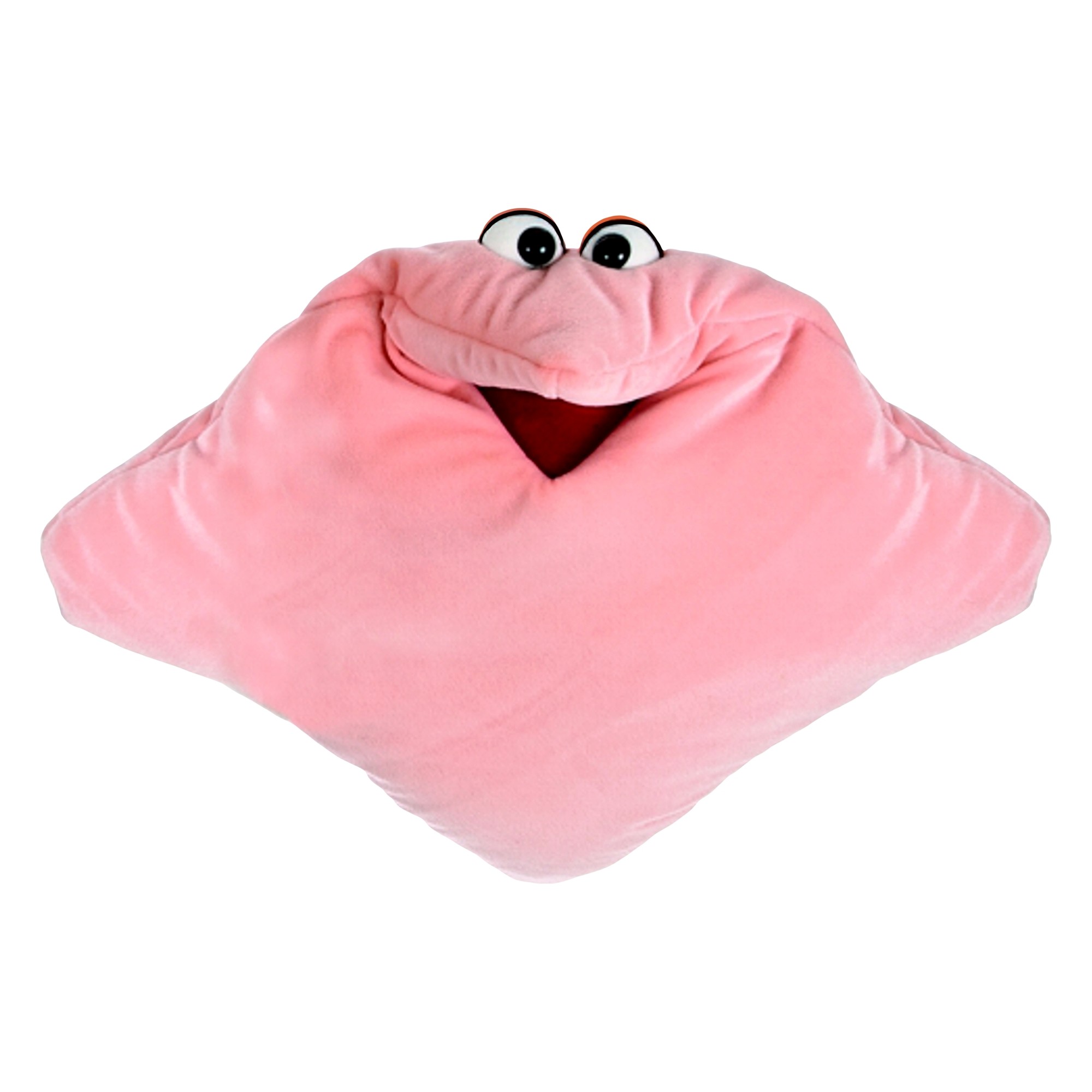 Living Puppets Wunschtraumkuschelmuschelkissen in Rosa, Plüschkissen mit Gesicht und geöffnetem Mund
