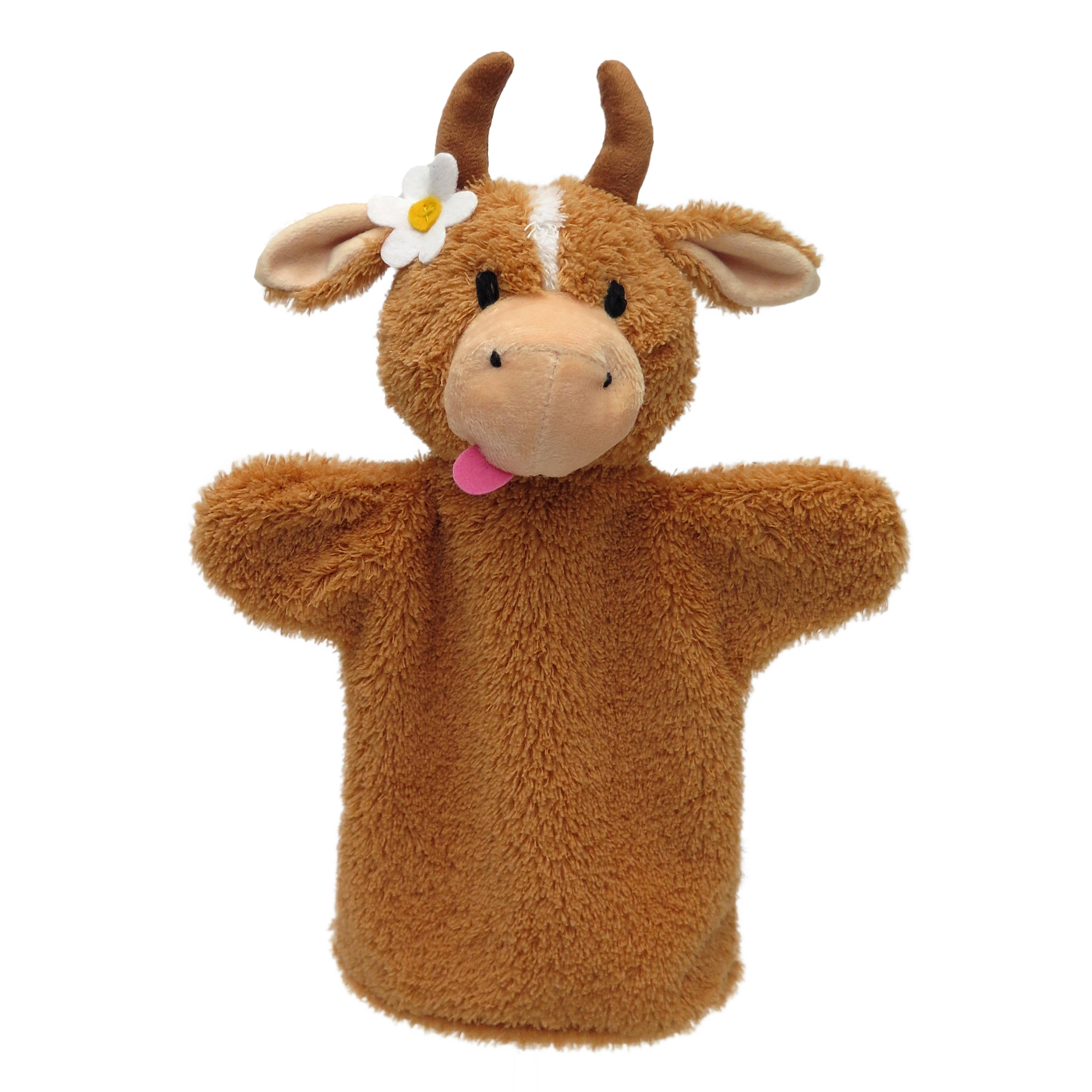 Kasperlepuppe Kuh mit Blume Handpuppe - munabo