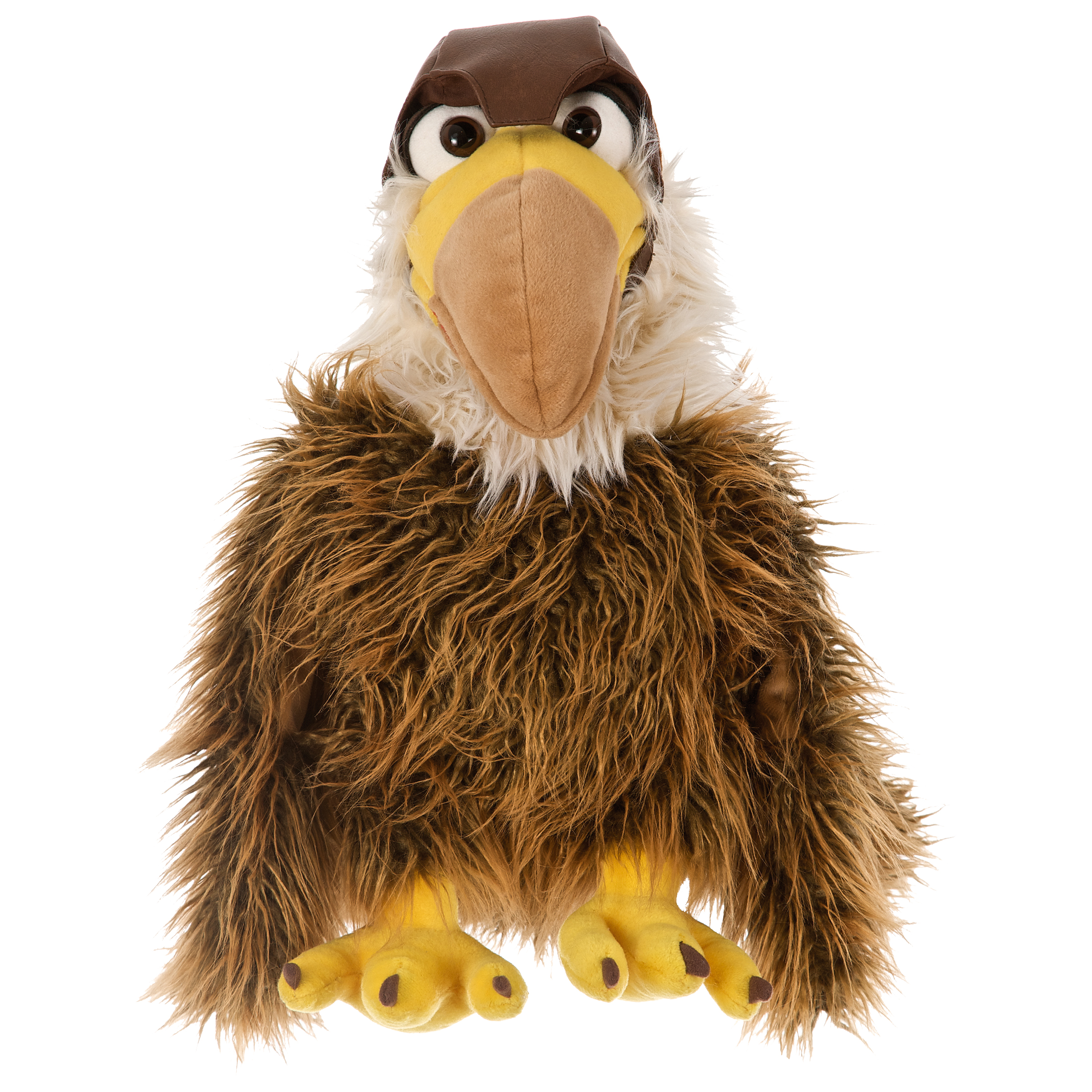 Living Puppets hand puppet Heiko the eagle with shaggy brown plumage, yellow beak and yellow feet