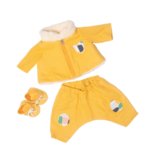 Outdoor-Set von Rubens Barn in Gelb: Jacke mit Reißverschluss, Hose und Schühchen
