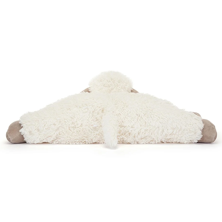Jellycat plush toy Truffles Sheep Large, lying cream-coloured plush toy with a beige face, front view