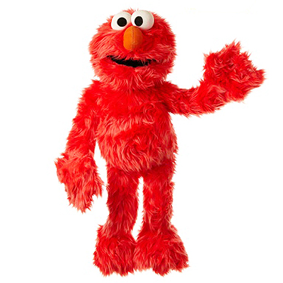 Living Puppets Handpuppe Großer Elmo aus der Sesamstraße mit rotem Zottelfell, winkend
