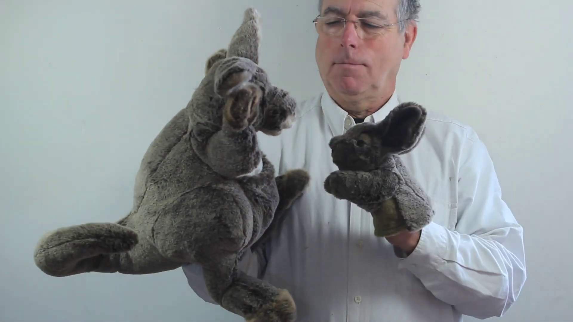 Folkmanis Handpuppe Känguru mit Baby Demo
