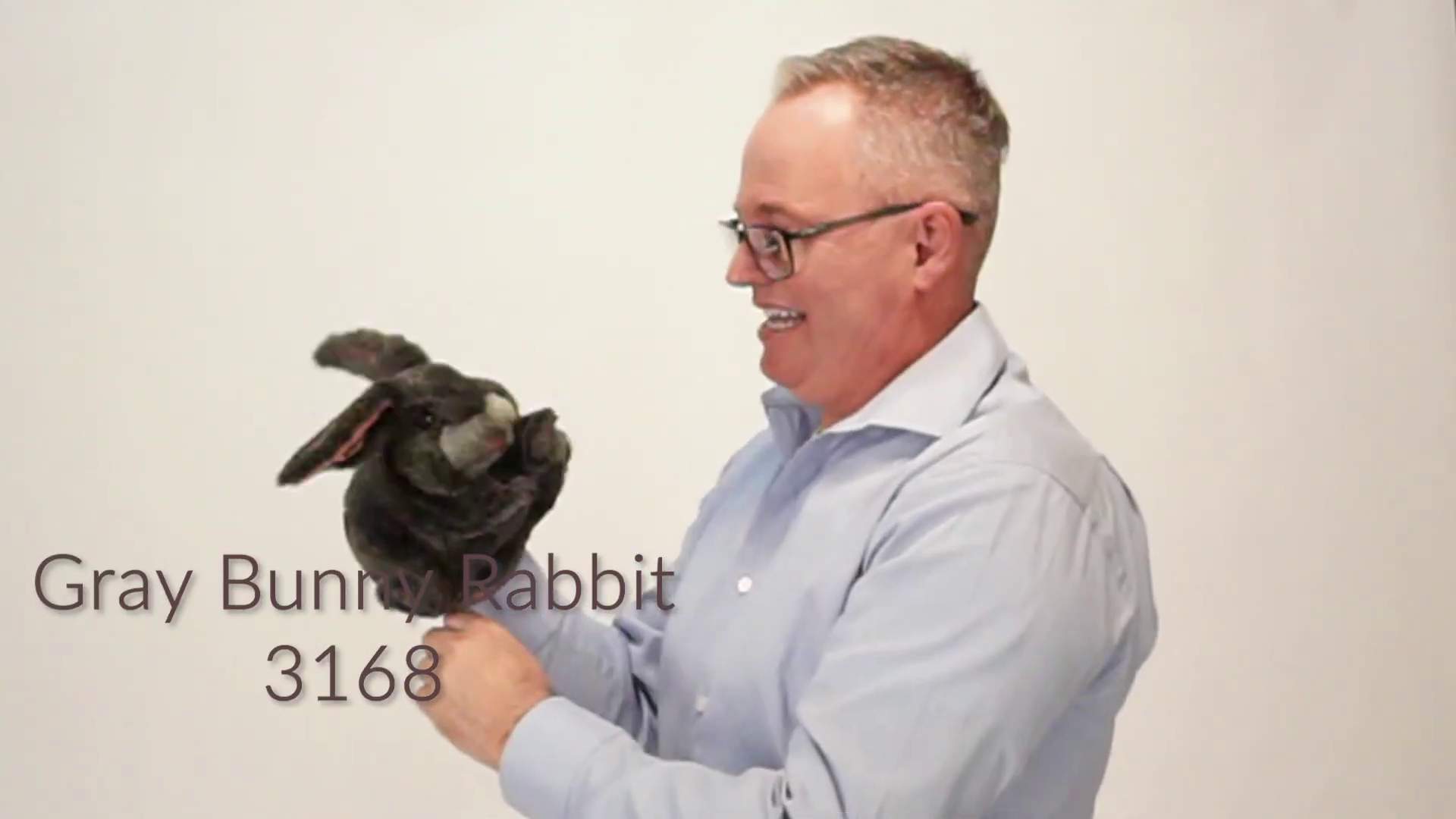 Folkmanis Handpuppe Häschen in grau Demo 2