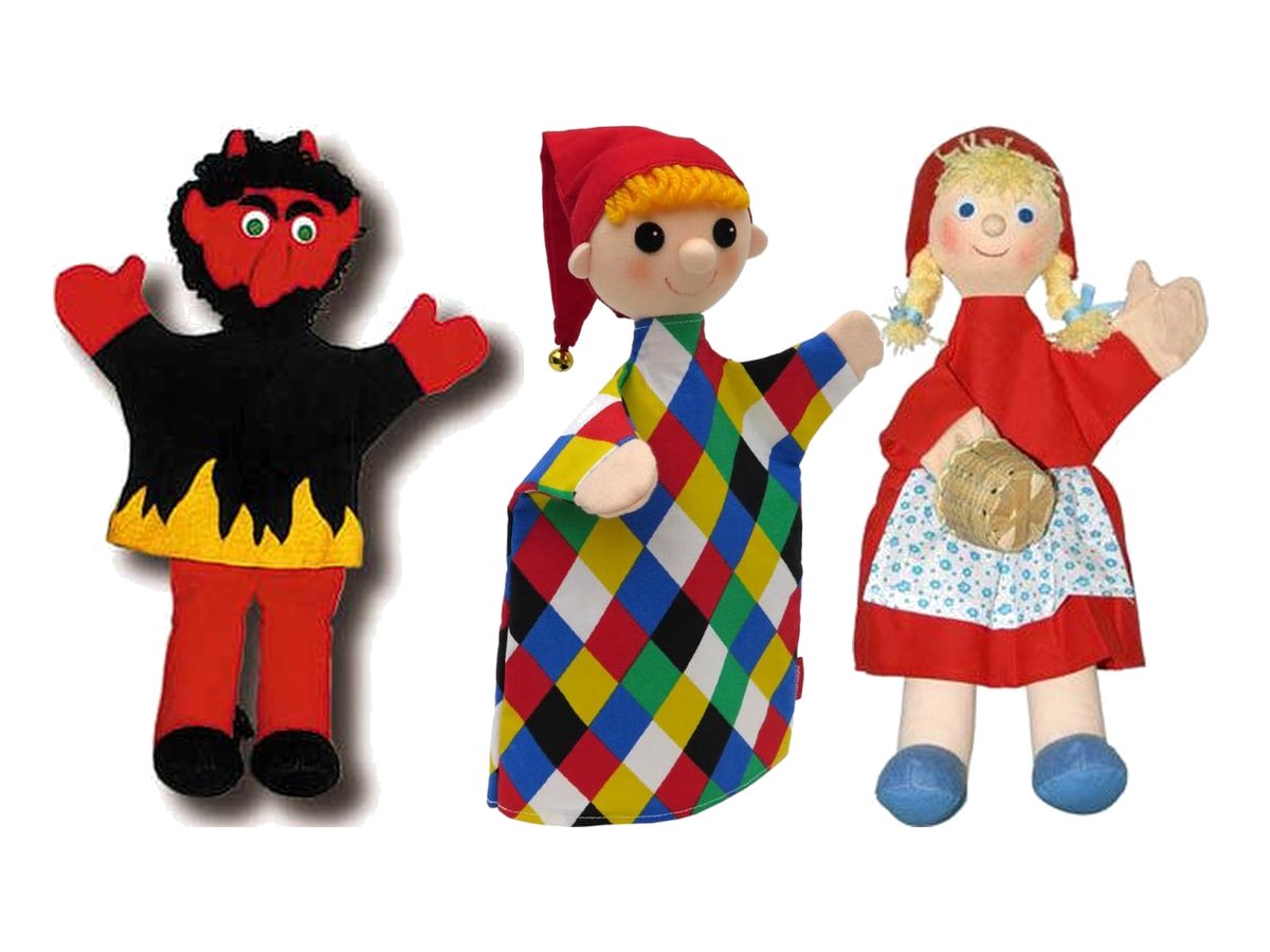 munabo Kasperlepuppen Teufel, Kasper und Rotkäppchen
