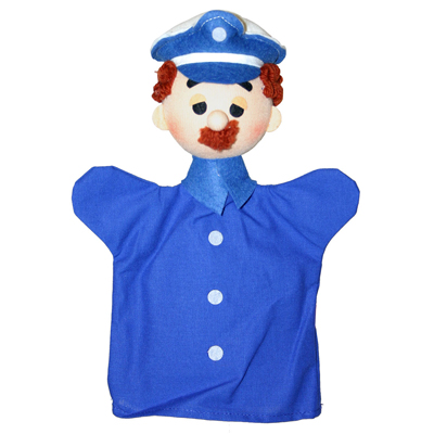 Kasperlepuppe Polizist blau Handpuppe - munabo