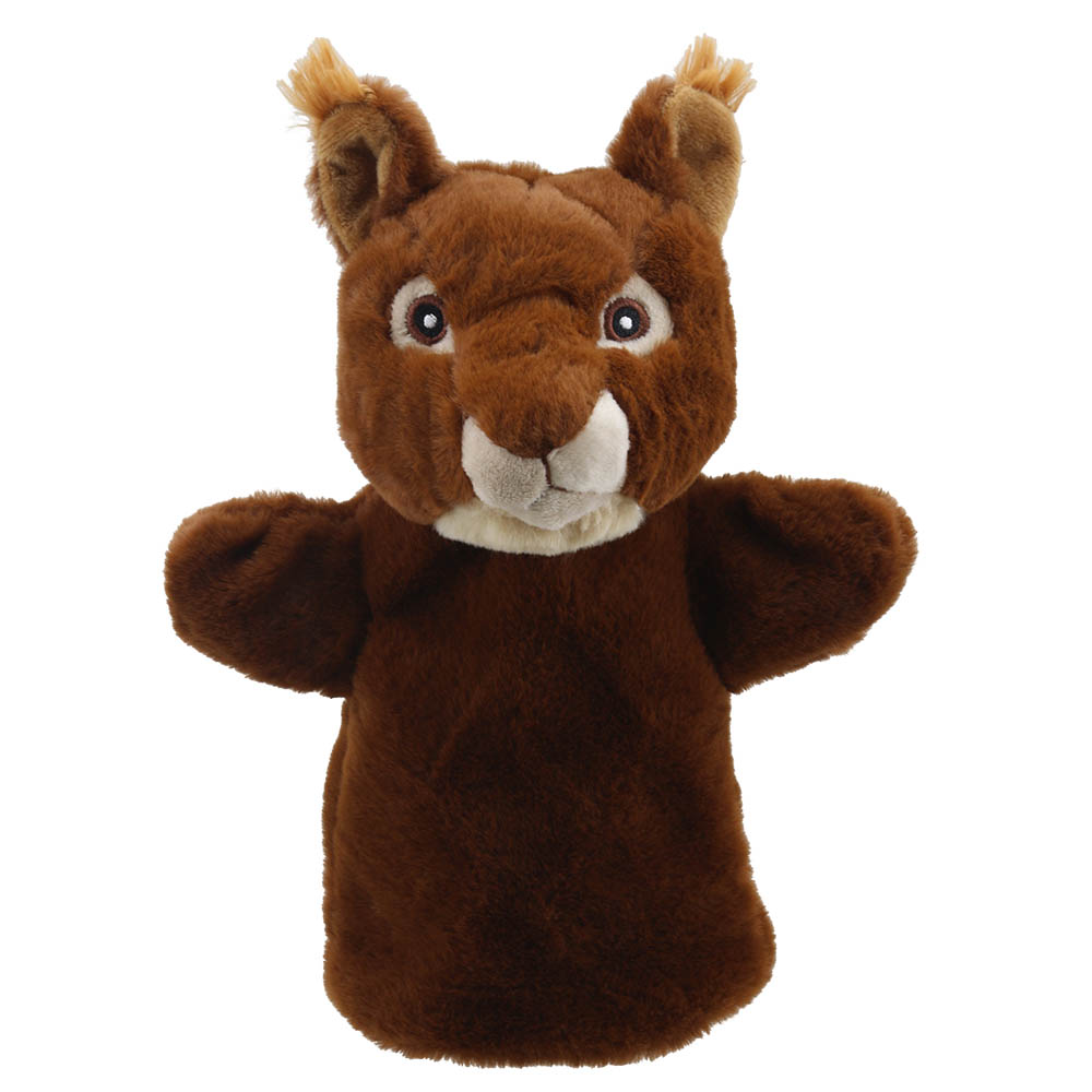 The Puppet Company hand puppet squirrel, brown squirrel with a light-coloured face, front view