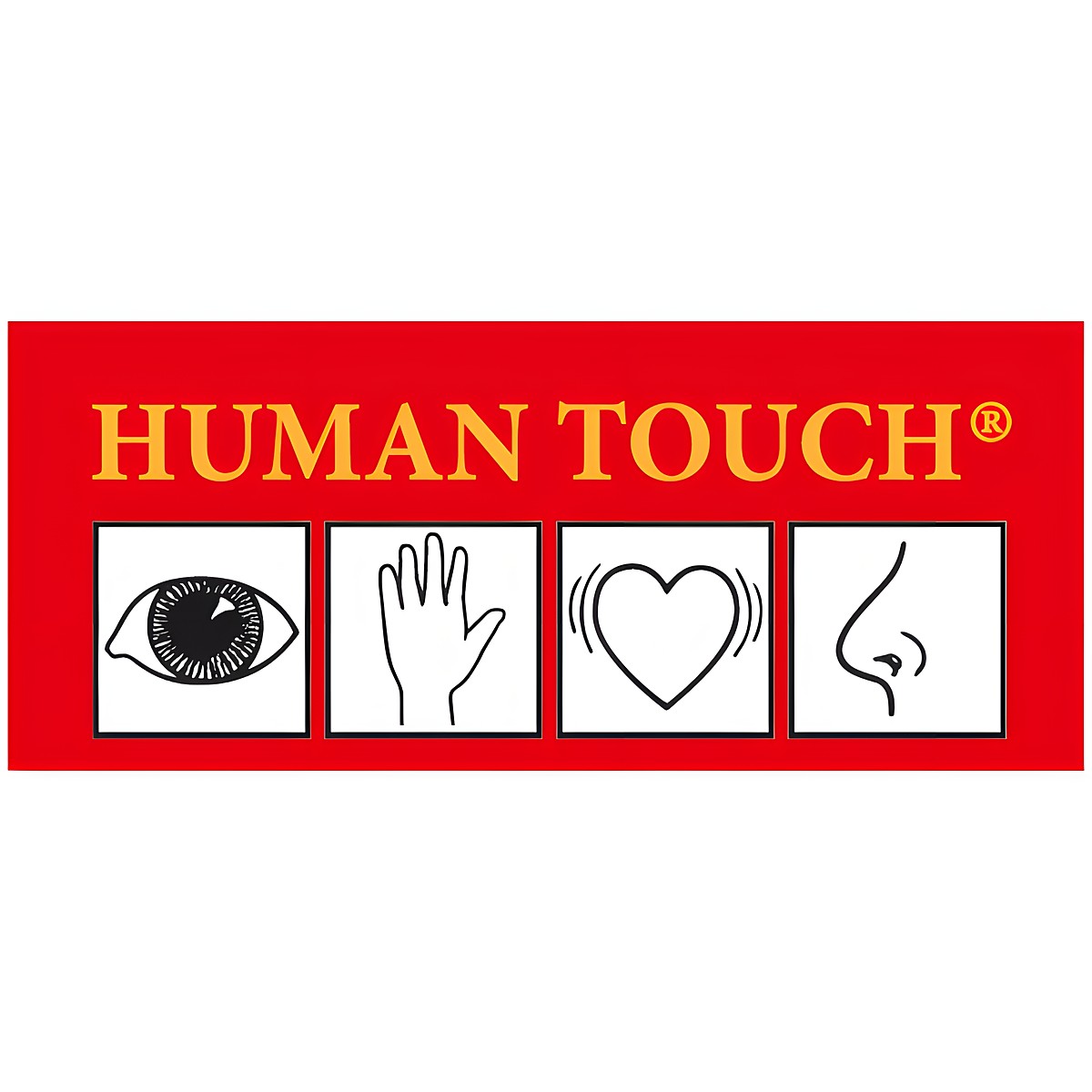 Human Touch logo by Joyk with the four sensory symbols of the empathy dolls