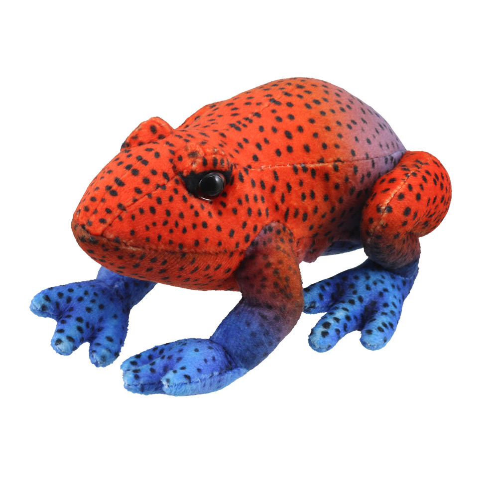 The Puppet Company Fingerpuppe Frosch, roter Frosch mit schwarzen Punkten und blauen Beinen, Little Creatures