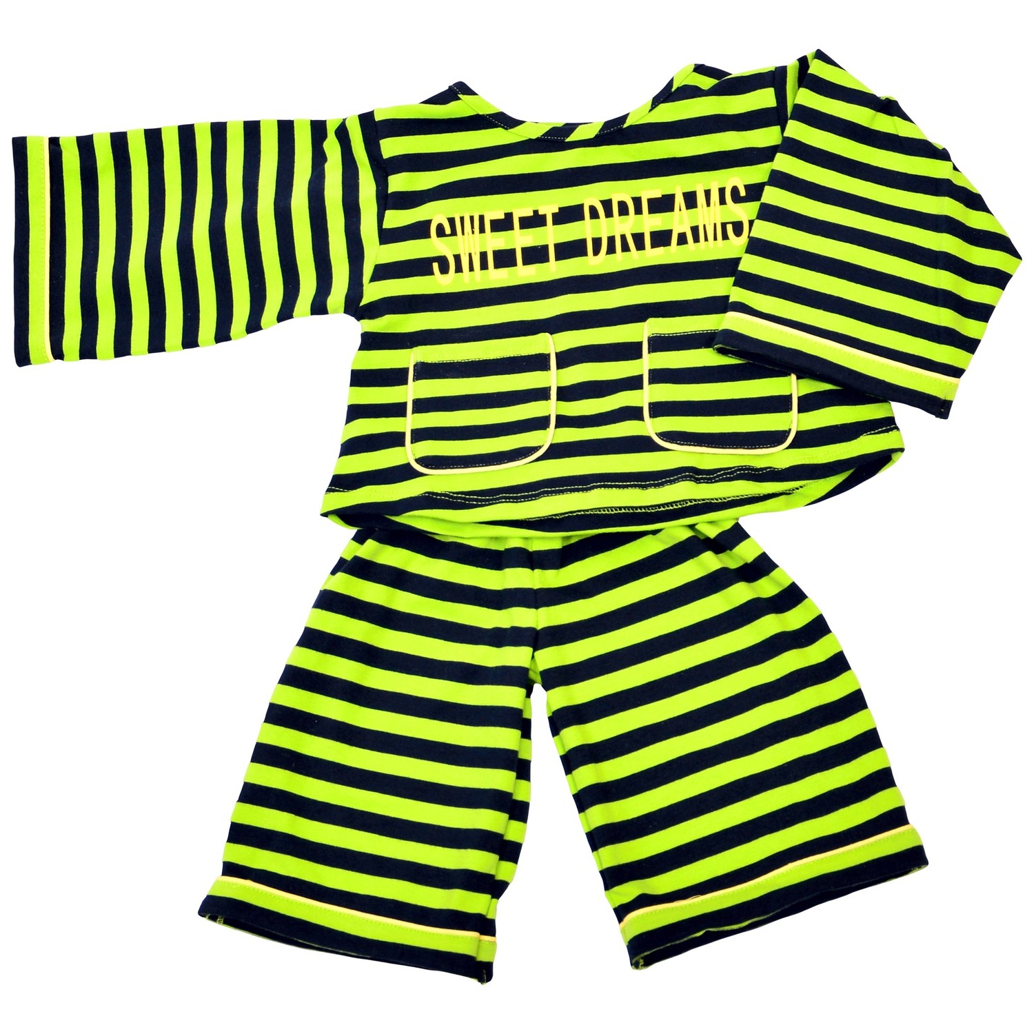 Living Puppets Pyjama grün gestreift (für Handpuppen 45 cm) - weitere Ansicht