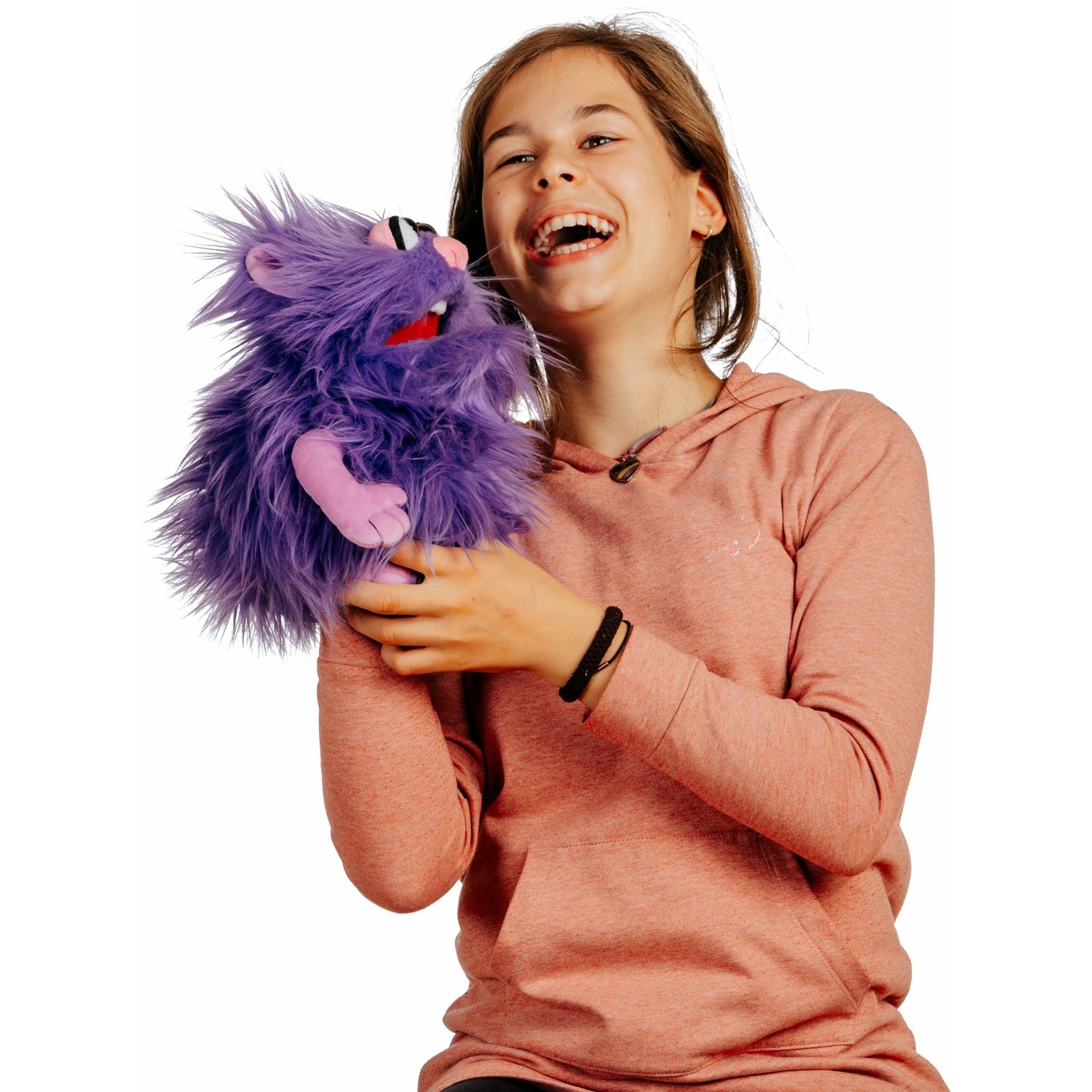 Living Puppets Handpuppe Mops - Monster to go! - im Spiel mit einem Kind