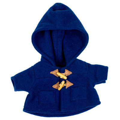 Change of clothes for Rubens Kids and Ark dolls: blue duffle coat with hood and toggle buttons