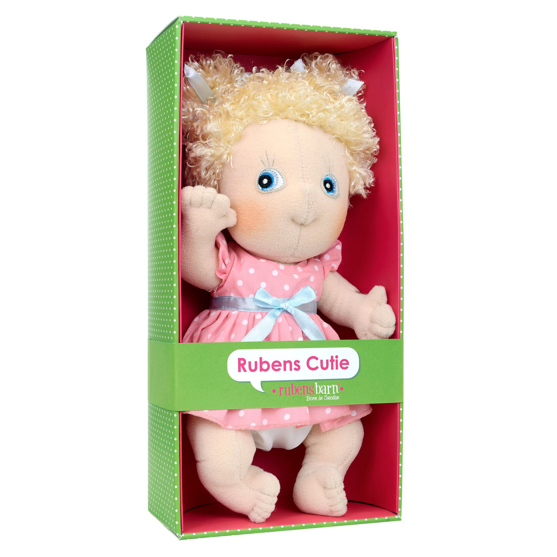 Rubens Cutie doll Emelie in the green gift packaging