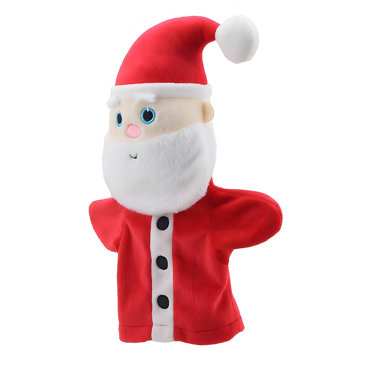 The Puppet Company Baby-Handpuppe Weihnachtsmann, rote Handpuppe mit weißem Bart, leicht seitliche Ansicht