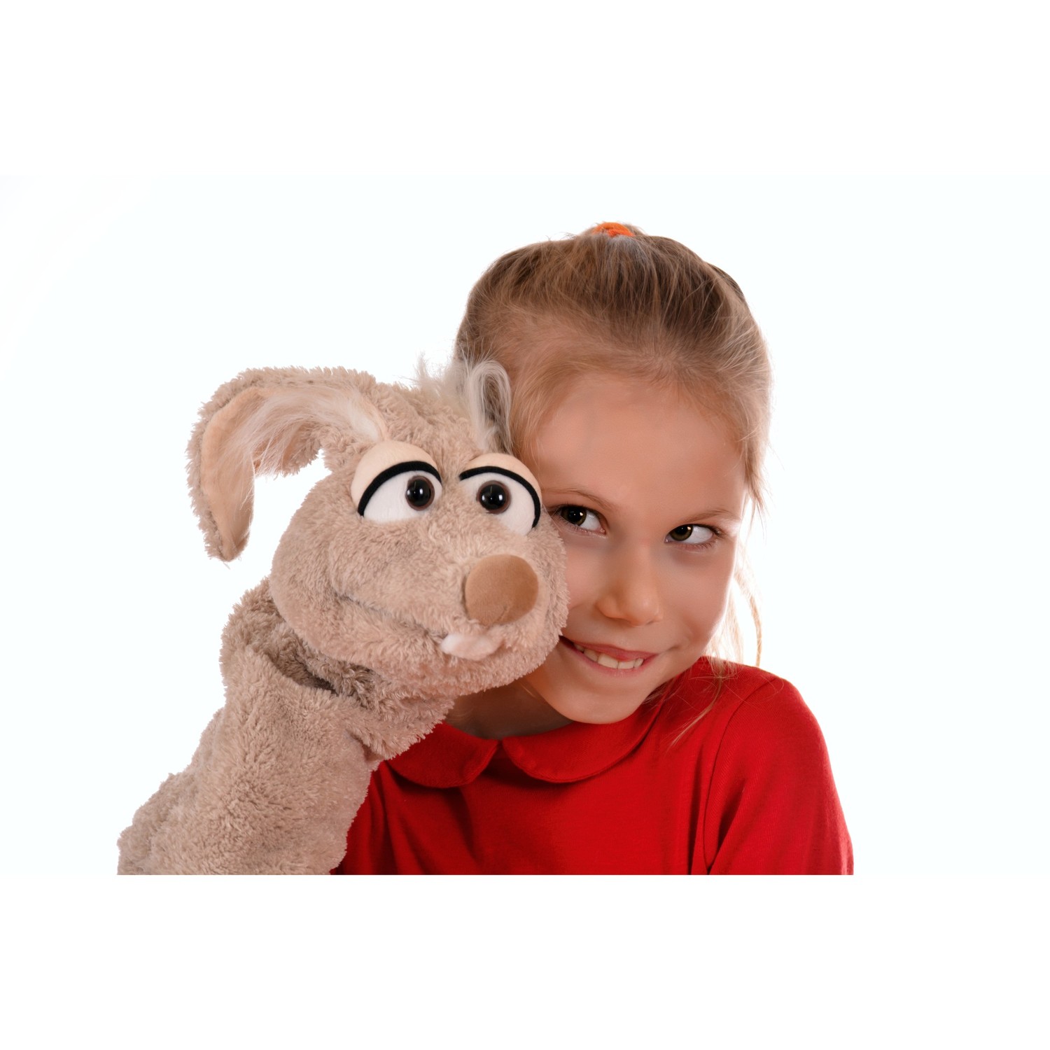 Living Puppets Strumpfhandpuppe Hase Mampfred - Quasselwurm - im Spiel mit einem Kind