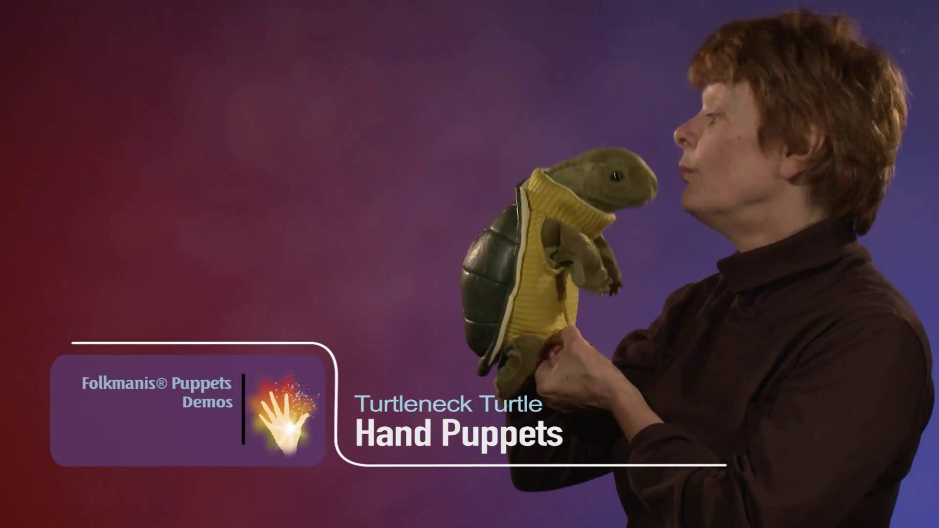 Folkmanis Handpuppe Schildkröte mit Rollkragen Demo