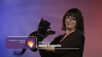 Folkmanis Handpuppe schwarze Katze Demo