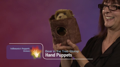 Folkmanis Handpuppe Bär im Baumstumpf Demo
