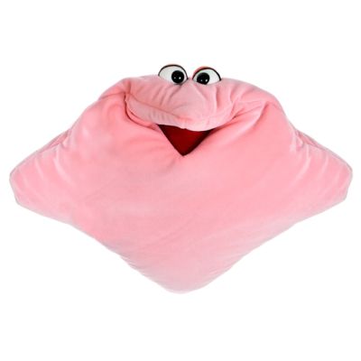 Living Puppets kissing pillow pink