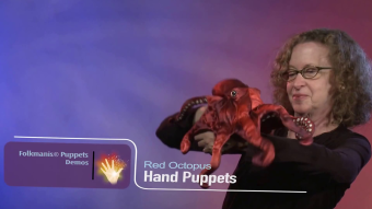Folkmanis Handpuppe roter Oktopus Demo