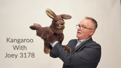 Folkmanis Handpuppe Känguru mit Baby Demo 2