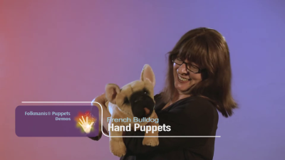 Folkmanis Handpuppe französische Bulldogge Demo