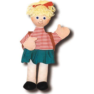 Punch and Judy Hand Puppet Girl in School Outfit - munabo