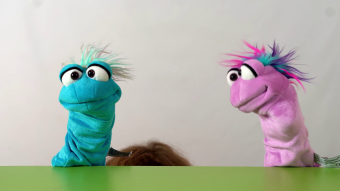 Living Puppets Strumpfhandpuppe Tüffelchen - Quasselwurm Familie Demo